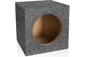 Suacopzar 6.5" Car Audio Speaker Box Enclosure, Gray Carpet Speaker Enclosure for DIY Car or Truck Audio Custom, Vent Car Subwoofer Box with Sound-Absorbing Cotton & Carpeted Finish