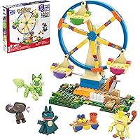 MEGA Pokemon Building Toys Set Ferris Wheel Fun with 393 Pieces, 4 Poseable Characters, 5+ Inches Tall, for Kids