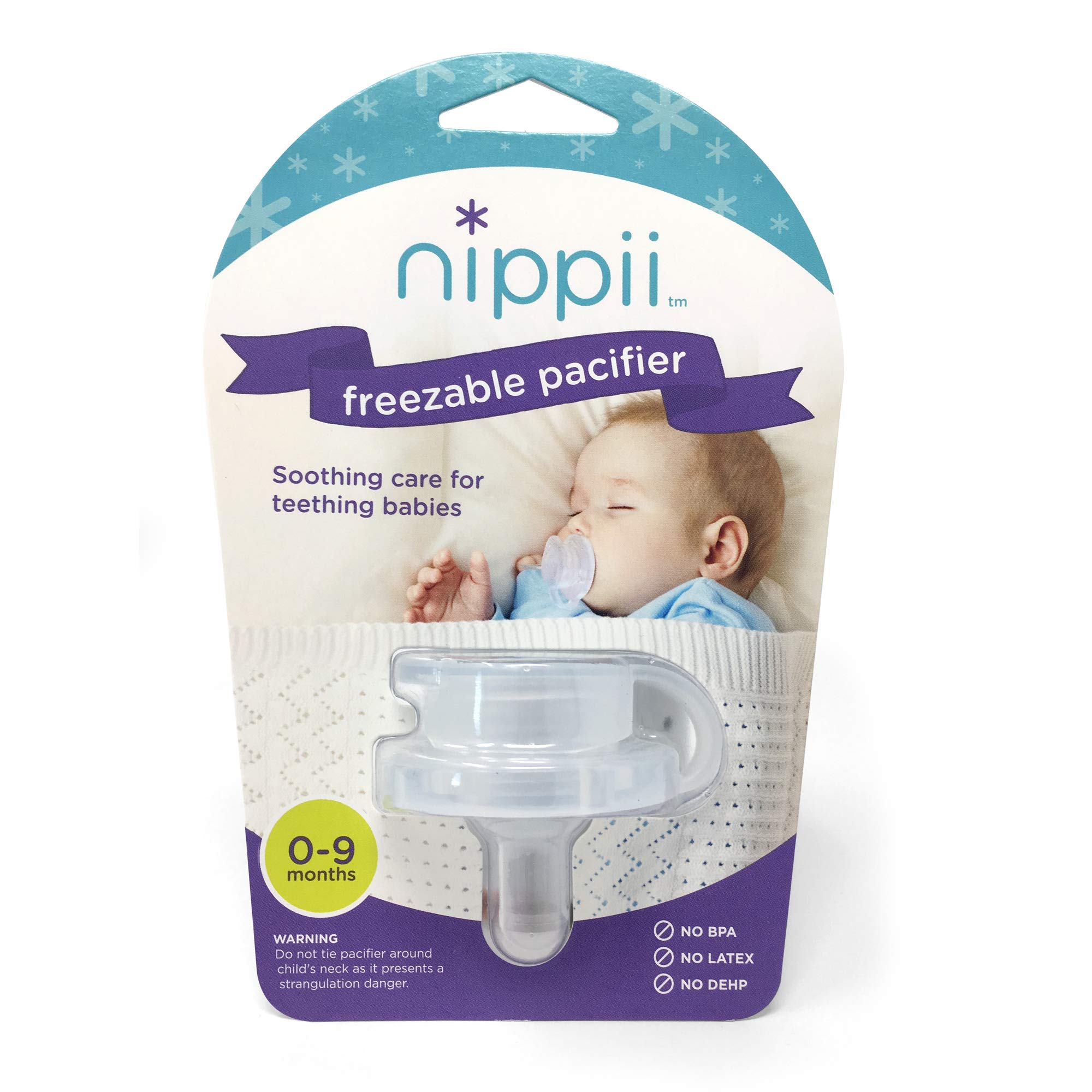Nippii Baby Freezable Teether Pacifier Fill with Water. Freezable