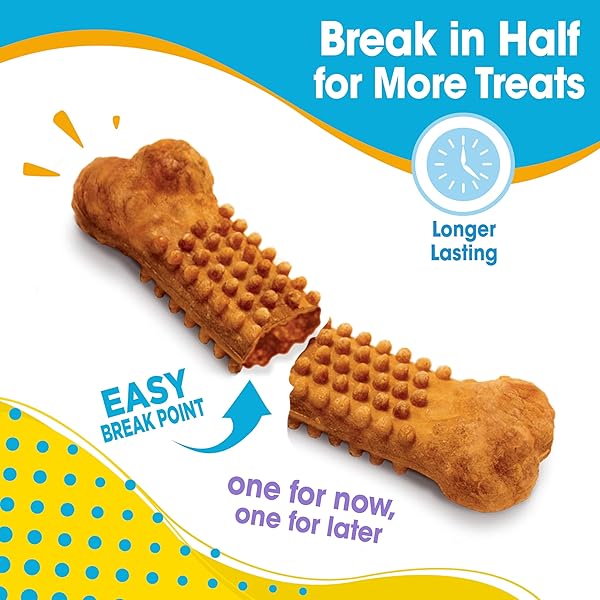 NYLABONE NUBZ NATURAL DOG CHEW TREATS FOR PUPPIES, LONG LASTING DOG BONES MADE IN USA, PUPPY TRAINING TREATS, TURKEY & SWEET POTATO FLAVOR, FOR PUPPIES UP TO 25 LBS. (8 COUNT)