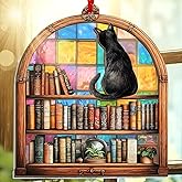 WRAPIX Christmas Book Lovers Gifts for Women - Suncatcher Christmas Ornaments 2025 for Tree Decorations - Bookish Gifts for Reader Nerd Librarian, Reading Gift for Teacher Friend Coworker, Xmas Gift