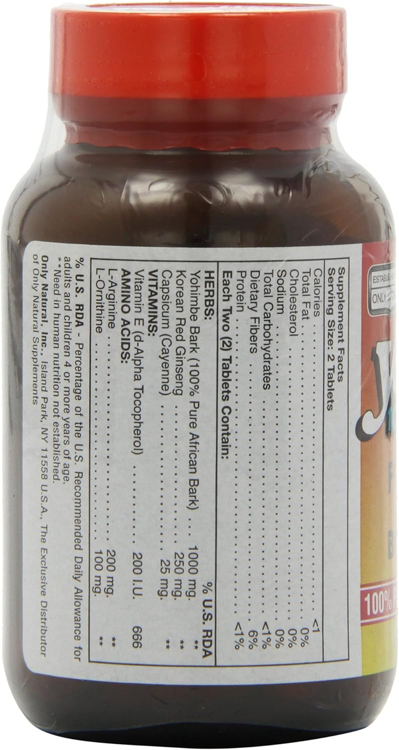 Only Natural Yohimbe 1000 Plus, 60-Count: Health & Personal Care