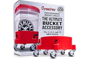 Chemical Guys Creeper Rolling Bucket Dolly - Heavy Duty Mobile Dolly Cart for Car Wash, Detailing, and Garage Use, 5 Caster Wheels with 360° Rotation, Fits Standard 3.5 to 7.5 Gallon Buckets