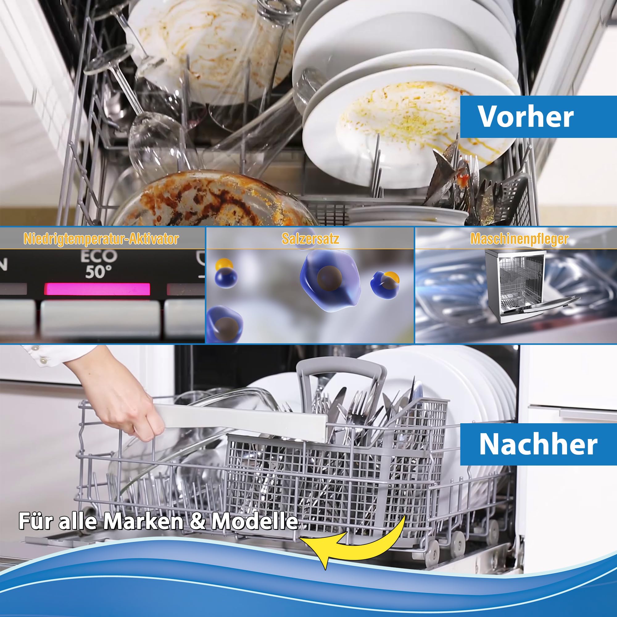Das Blaue Wunder All In One Geschirrspülpulver 15in1 1.000g | Spülmaschinenpulver | 15 Funktionen | sehr ergiebig | Power Entkruster | Maschinenpflege | phosphatfrei (Zitrone) 5