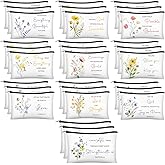 Jetec 30 Pcs Christian Gift for Women Bulk Religious Cosmetic Bags Christmas Inspirational Bible Verse Pencil Pouch Makeup Bags with Zipper for Travel Women Mother Church Favors(Flower Style)