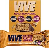 Vive Vegan Protein Salted Caramel Bar 100% Plant Based Pack of 12