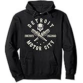 Detroit Michigan Motor City Spark Plug Wings Ride Fast Speed Pullover Hoodie
