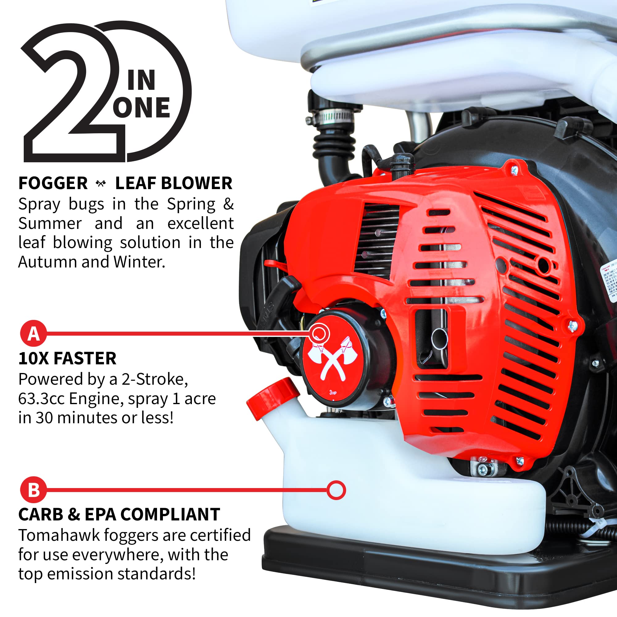 Mua 3HP Turbo Backpack Mosquito Fogger Leaf Blower 3.7 Gallon Tank for