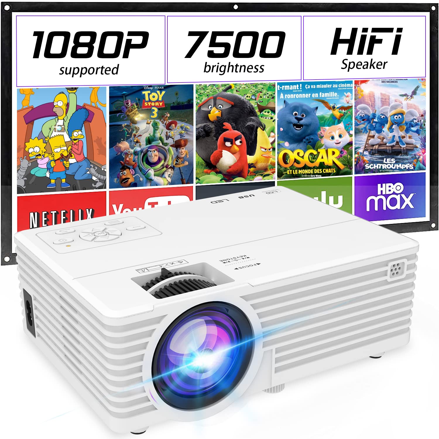 Mini Video Projector, 1080P Supported, Portable