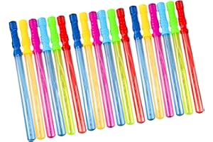 oojami 18 Pack Bubble Wands - 14 inches Assortment of Colors, Ideal for Party Favors, Birthday, School, Easter, Graduation, Shower, Bubble Theme Party