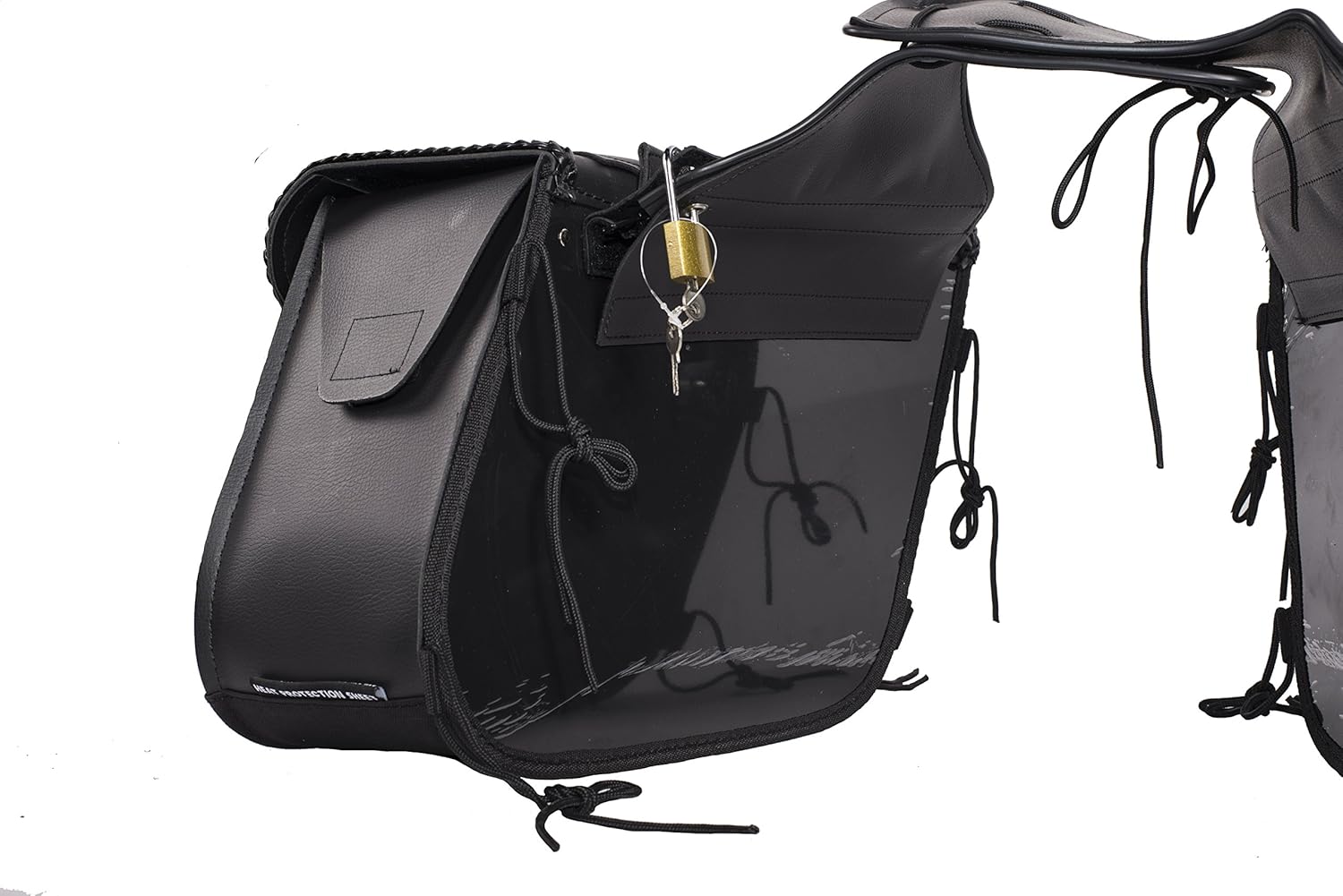 Dream Apparel Universal PVC Motorcycle Saddlebag With Heavy Duty Quick Release SD4065: Automotive
