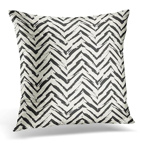 Amazon Com Duplins Throw Pillow Cover Creative Black Chevron