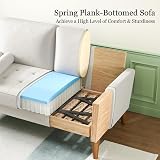 Vesgantti Small 2 Seater Sofa Beige Velvet with Wood Legs view 4