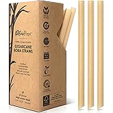 EcoPreps Extra-Wide Sugarcane Boba Straws, Biodegradable Smoothie Straws | 50 PCS | 100% Compostable, Plastic-Free, Eco-Friendly Large Wide-Mouthed Straw | 8.25&rdquo; Long, Jumbo Sugarcane Disposable Straw