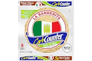 LA BANDERITA CARB COUNTER La Banderita® Carb Counter Whole Wheat | 8" Flour Tortillas | Keto Certified | 8 Count 12.7oz. | 4 Pack Case.