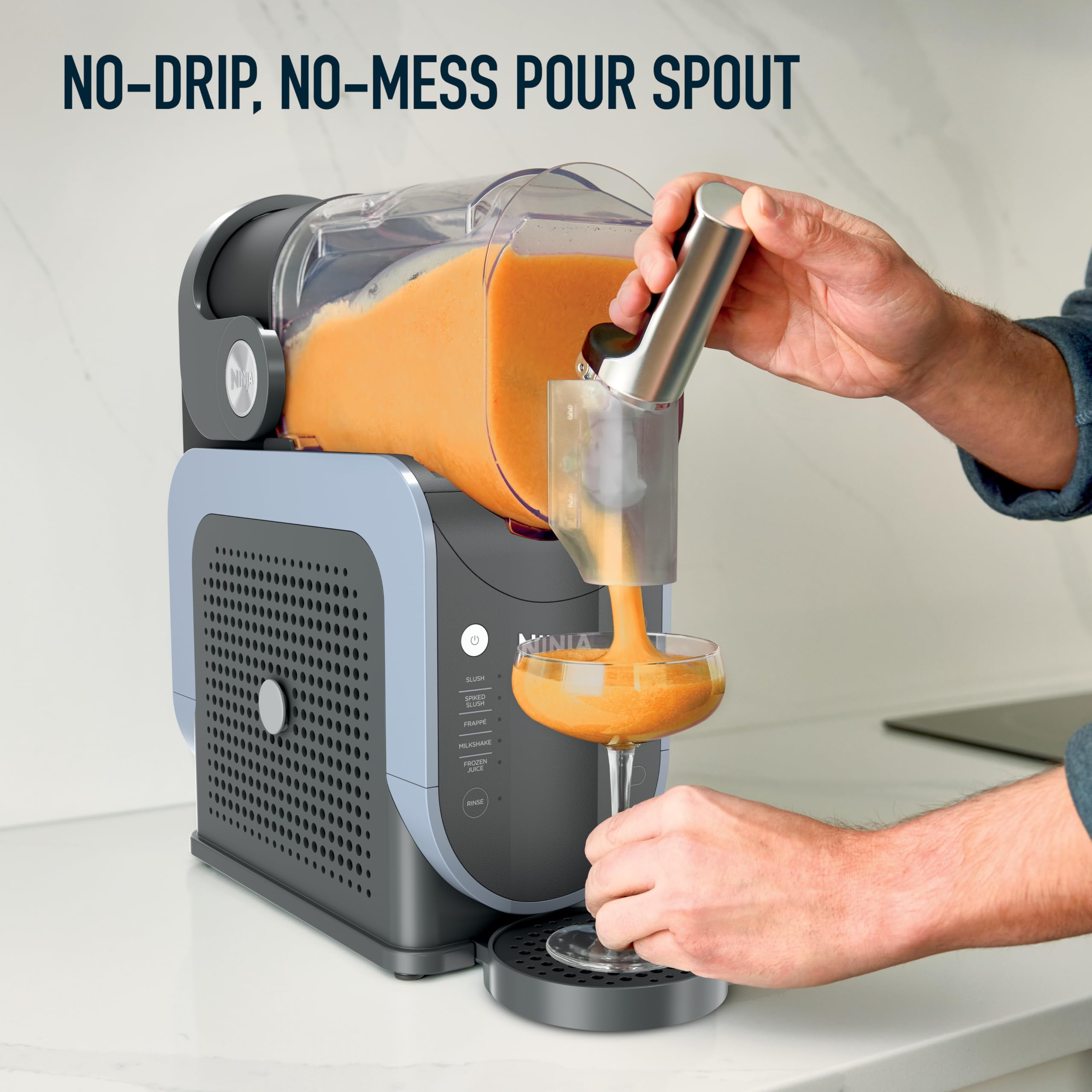 Ninja SLUSHi con tecnología RapidChill, 88 oz. Máquina de bebidas congeladas y granizados, 5 programas preestablecidos, margaritas, frappés y más, detalles premium, negro, FS301