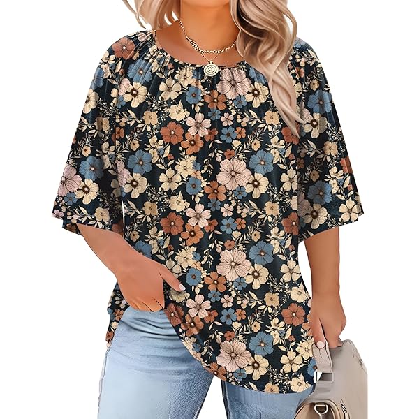カットソー(長袖/七分) Flower check tops 41r+qE-kRAL.jpg