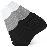CLOSEMATE 6 Pairs Mens No Show Cotton Low Cut Ankle Casual Socks with Non Slip Grips