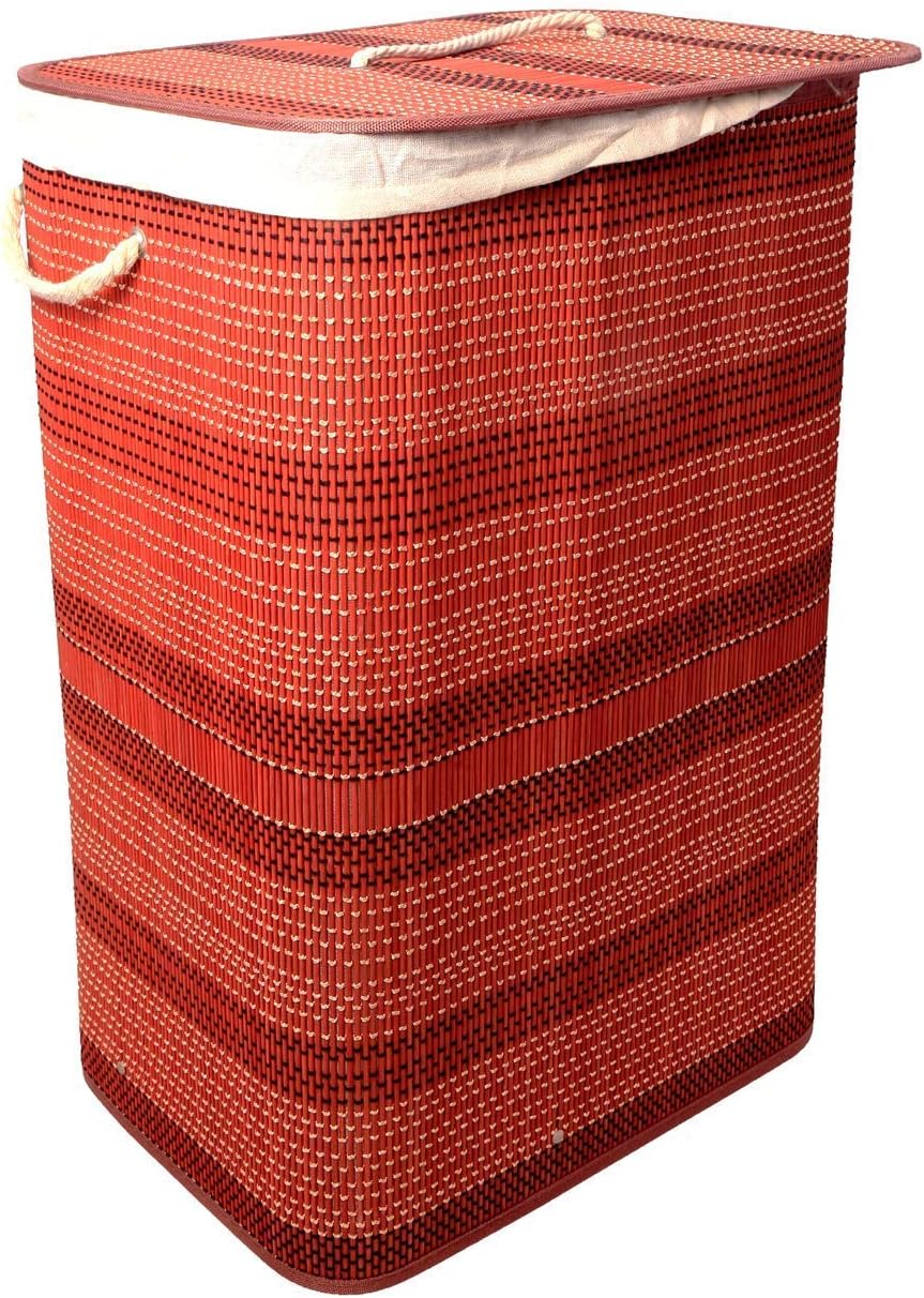 Kiwilon EcoFriendly Foldable Bamboo Laundry Basket Hamper with Lid