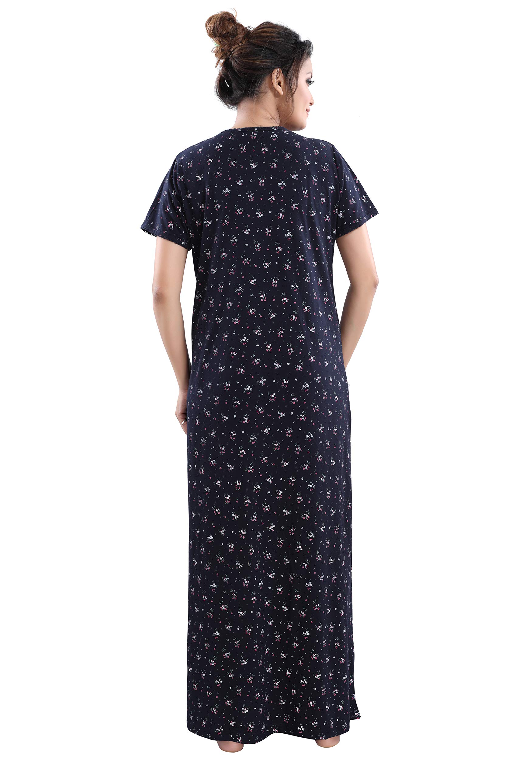 Hosiery Cotton Feeding Maternity Long Nighty Night Gown For Women