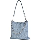 LA FESTIN Split Leather Shoulder Bag for Women with Adjustable Strap, Chain Detail, Elegant Women's Crossbody Handbags