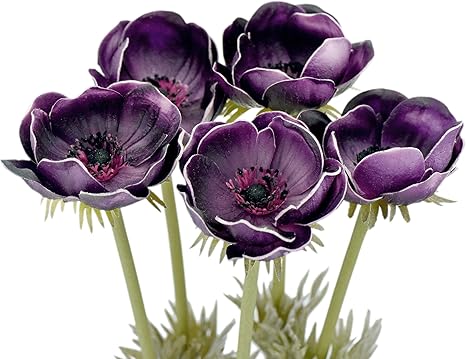 Amazon Fiveseasonstuff 5本 パープル アネモネ 造花 イチリンソウ 花束 インテリア 飾り 50cm 造花 オンライン通販
