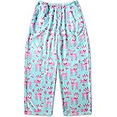 iscream Big Girls Silky Soft Plush Fun Print Fleece Pants - Whimsical Holiday Collection