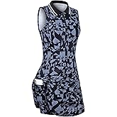 FREEYE Womens Sleeveless Golf Tennis Dresses with Inner Shorts&Pockets for Workout Exercise