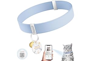 SUCEGI Cat Collar with Bell, Stretch Elastic Quick Release, Modifiable Pet Online Profile Page, Multiple Emergency Contact, Non Breakaway Lightweight Kitten Collar for Girl Cats, Pet Supplies, Gifts, Blue