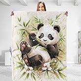 dhakalrlde for Adorable Panda Plush Throw Blanket - Ultra Soft, Comfy Flannel Fleece, Lightweight & Warm, Anti-Pilling Design - Perfect for Couch, Bedroom, Travel, Living Room 50in×60in