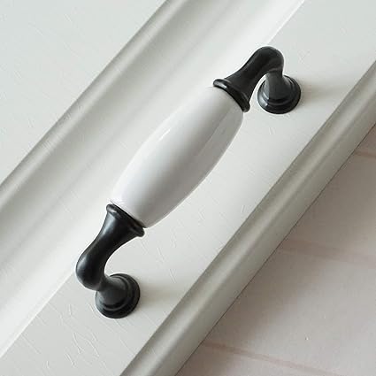 Lbfeel 3 3 75 5 Black White Ceramic Drawer Pull Handle Modern