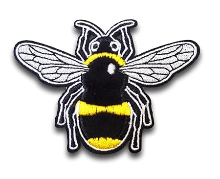 Crystal Charmz Fluffy Bumble Honey Bee Embroidered Iron On Sew On