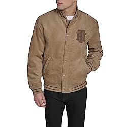 Tommy Hilfiger Men's Faux Suede Logo Varsity