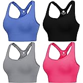 Evercute Racerback High Support Bras Adjustable Sports Bras for Women 3/4 Pack Seamless Padded Workout Bras Yoga Athletic Bra