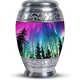 KARYLIZ Aurora Borealis Funeral Urn for Adult Female - Small Urns for Human Ashes Keepsake Male - Cremation Urn for Men - Mini Unique Keepsake for Ashes for Women - Decorative Urns for Dad 3 Inch
