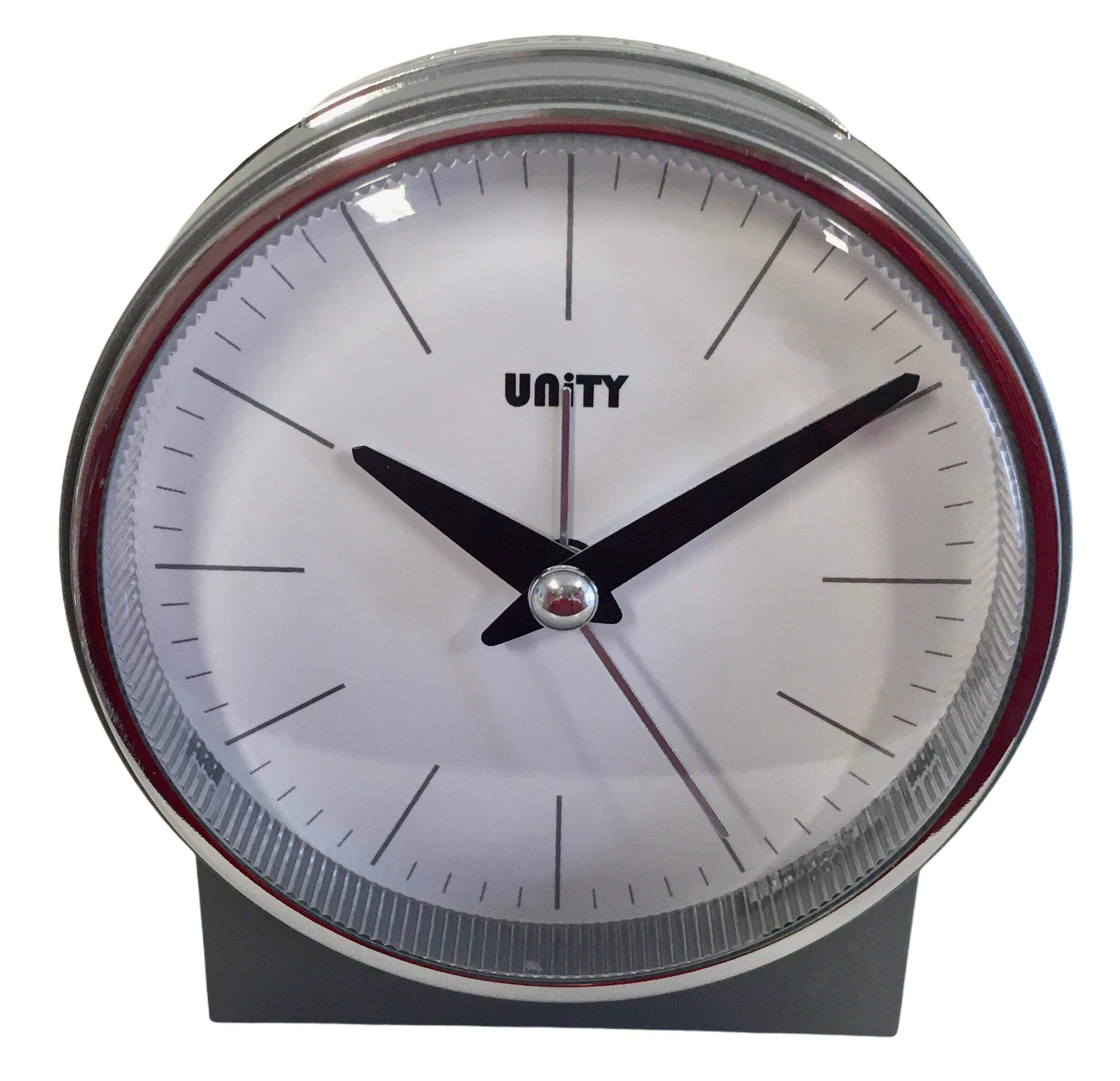 Unity Bell Alarm Clock-49029, Silver, 10.5 x 10.5 x 6.5 cm