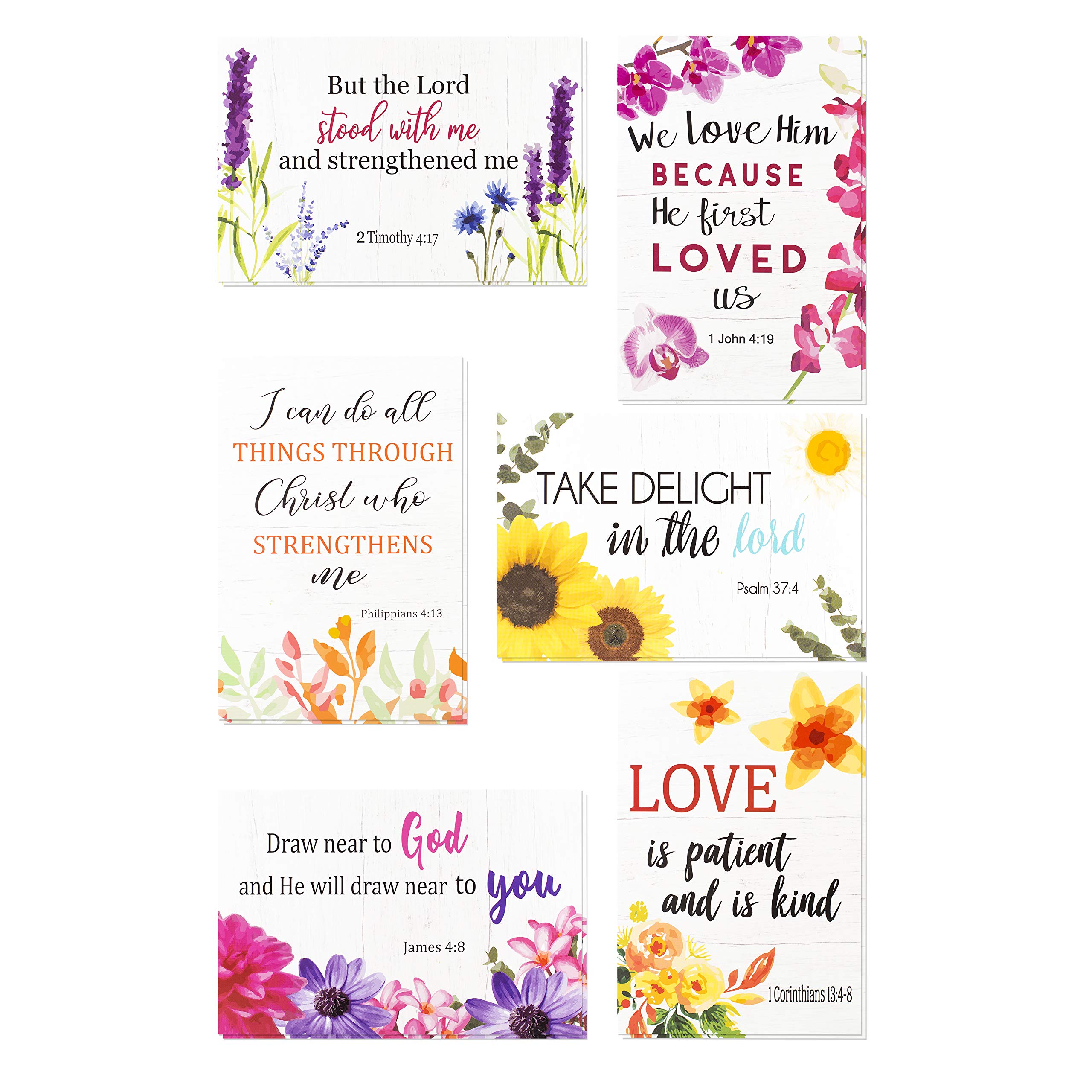 Photo 1 of 24 Christian Greeting Cards - Inspirational Greeting Cards -Motivational Bible Verse - 24 Scripture Cards with 24 Envelopes, 4 x 6 Inch