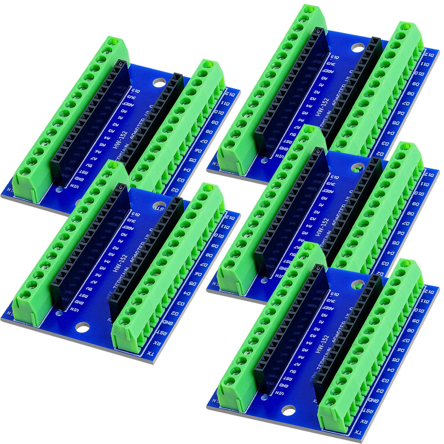 AZDelivery Nano V3.0 Terminal Adapter Board Expansion with Screw Terminals Module Board compatible with Arduino including E-Book! (Pack of 5)