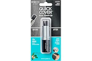 RED by Kiss Quick Cover Root Touch Up Stick Type Water-Resistant Temporary Gray Concealer Cover Up Brush for Hair and Beard (Dark Brown)