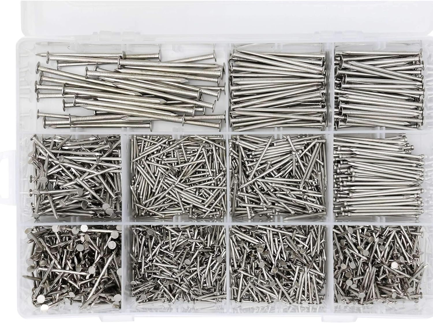 1600pcs Premium Hardware Nail Kit, Maximum Length 2 Inches Nickel