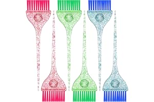 PATELAI 6 Pieces Hair Color Brush Set with Glitter Handles for Highlighting, Tint and Coloring Hair Sections Multicolor Glitter Dye Brush Salon Home Dyeing Coloring DIY, 3 Colors