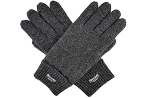 BRUCERIVER Men's Pure Wool Knitted Gloves with Thinsulate Lining