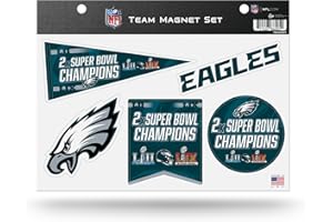 Rico Industries NFL Football Philadelphia Eagles 2 Time Champs Team Magnet Set 8.5" x 11" - Home Décor - Regrigerator, Office