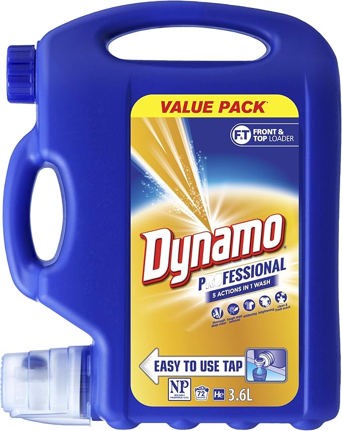 Dynamo Professional 5 Actions in 1 Wash, Liquid Laundry Detergent, 72