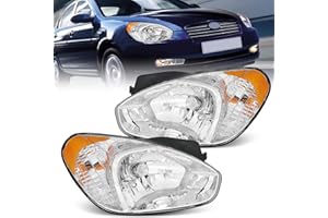 XGWZ Headlights Compatible with 2006 2007 2008 2009 2010 2011 Hyundai Accent, Passenger and Driver Side