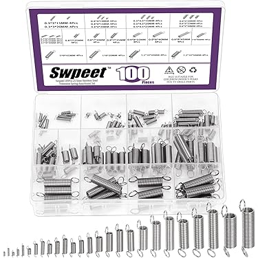 ZXMJYHK 100 Pcs Extension Spring Assortment Kit, Stainless Steel Springs Small Spring For Home Repairs Length 15-30mm Wire Diameter 0.5 Mm Outer - View #11