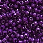 BeadExplosion Purple Plum Crow Beads Pony Beads Made in USA 6x9mm Large Hole, B07599, Lilac