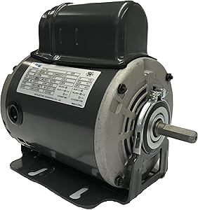GW 1/4 HP Belt Drive Fan Motor, 115V, 48 Frame, Split Phase Start Capacitor Run Electric Motor, 1725RPM, SF 1.35, SFA 4.5A, ODP Enclosure, Resilient Base, Auto Overload Protector