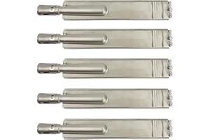 FENLUQI 5-Set Heavy Duty Cast Stainless Steel Grill Burners for Bull, Premium Outdoor BBQ Gas Grill Burner Replacements for Bull, Blaze, Cal Flame, Aussie, Bakers & Chefs, Turbo, Thermos, Nexgrill, etc.