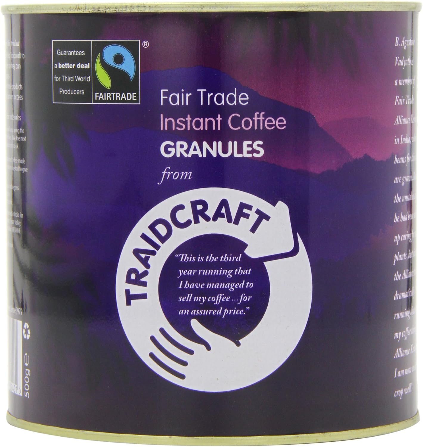 Traidcraft Fairtrade Instant Coffee Granules 500 g Amazon.co.uk Grocery